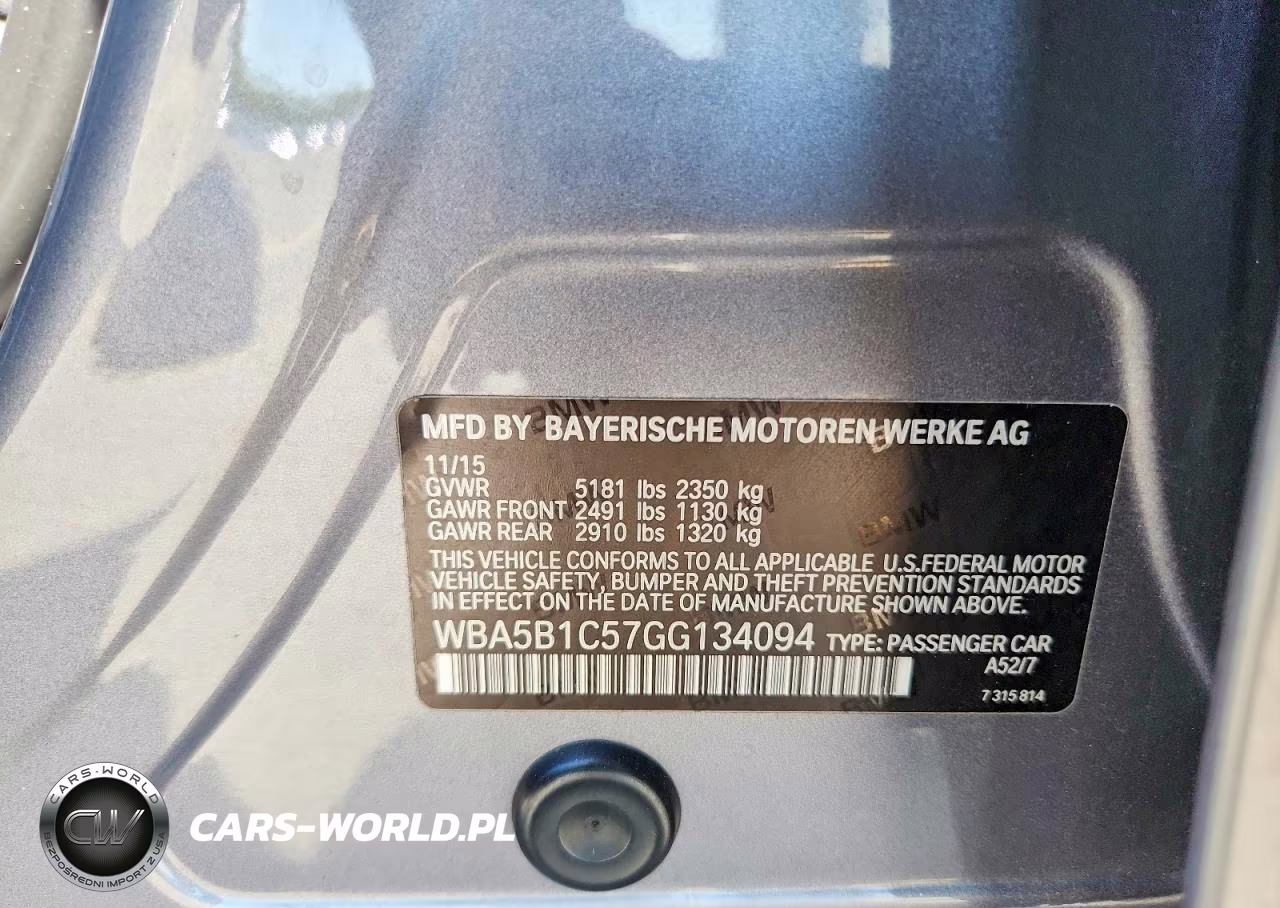 2016 BMW 535I VIN:WBA5B1C57GG134094 - 12