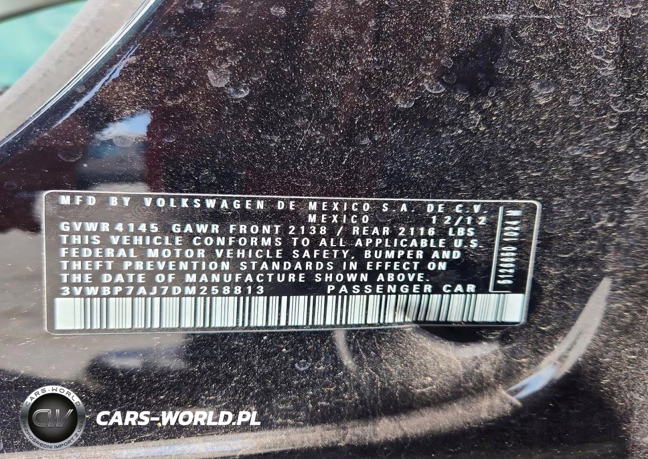 2013 Volkswagen Jetta Se VIN:3VWBP7AJ7DM258813 - 12