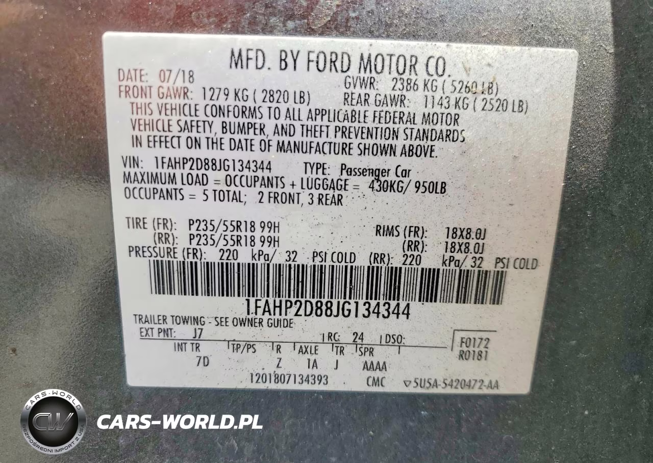 2018 Ford Taurus Se VIN:1FAHP2D88JG134344 - 12