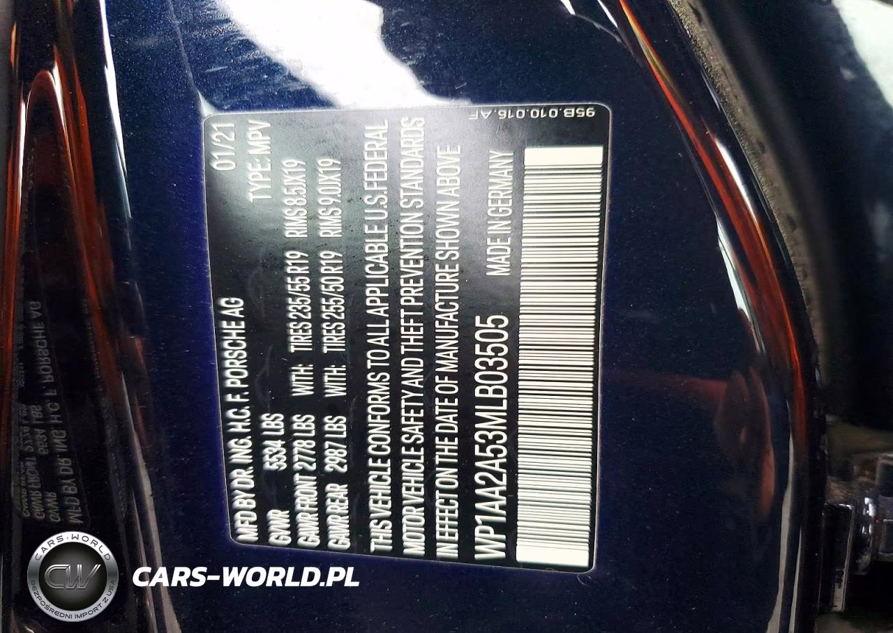 2021 Porsche Macan VIN:WP1AA2A53MLB03505 - 13