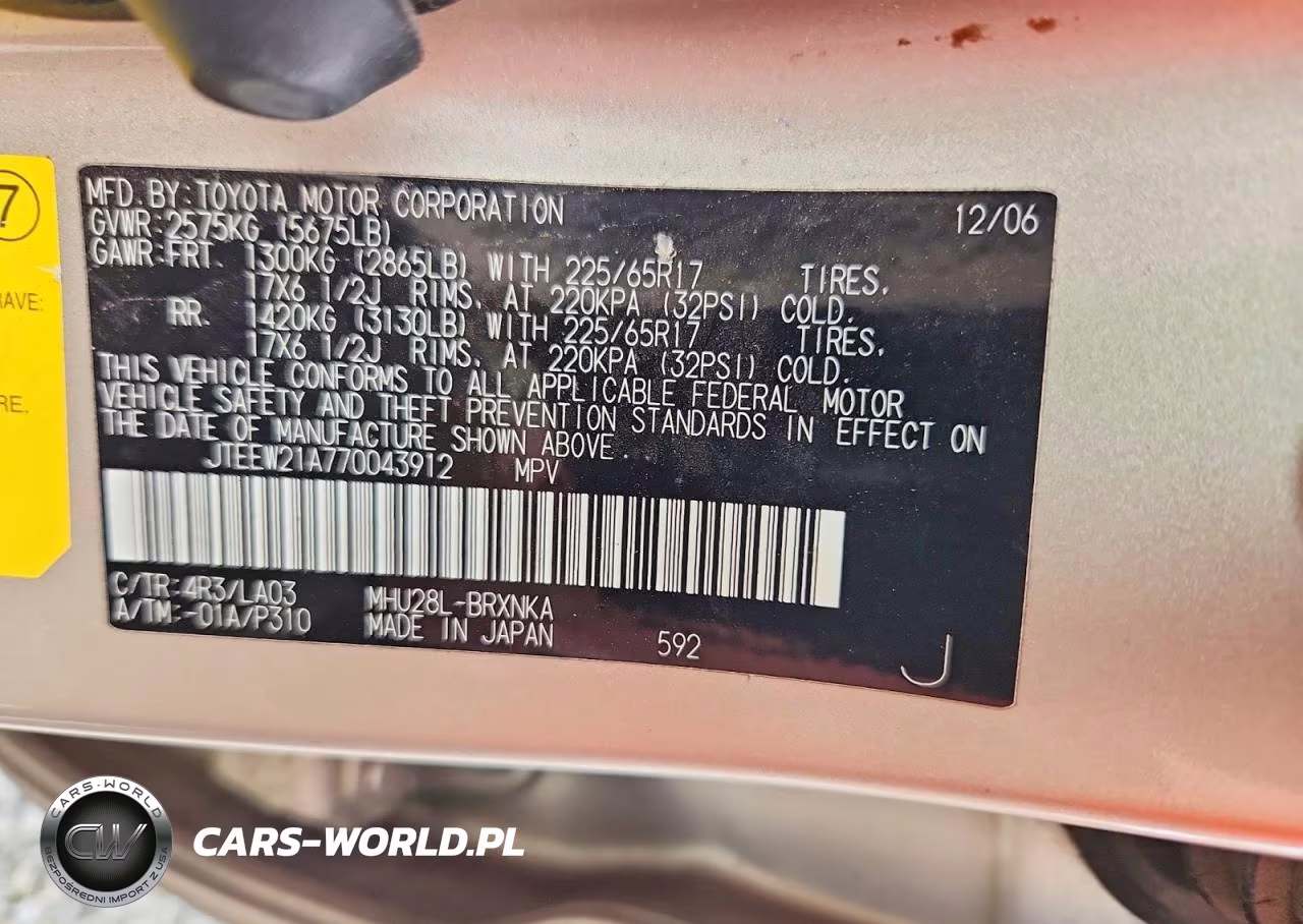 2007 Toyota Highlander Hybrid VIN:JTEEW21A770043912 - 14