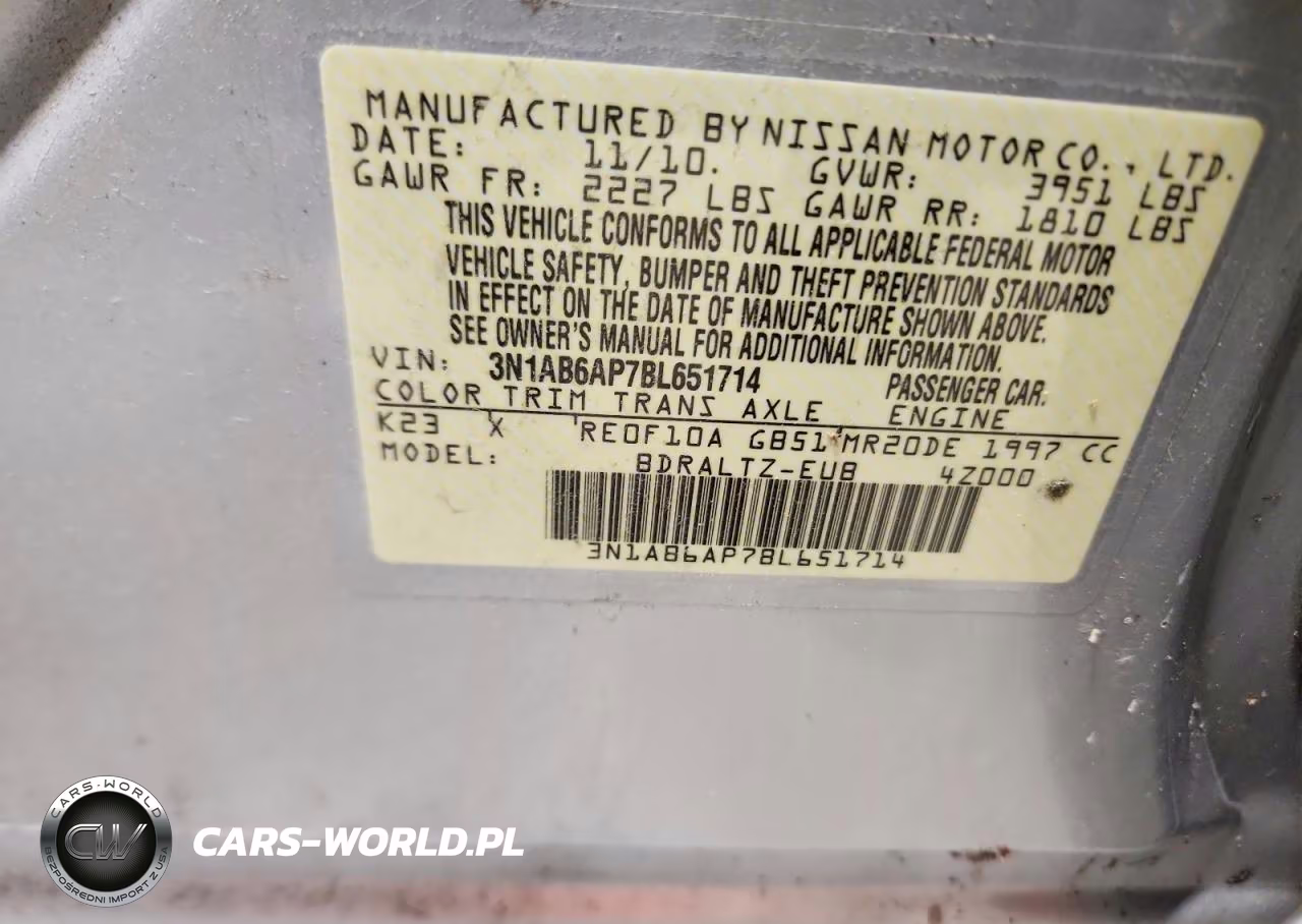 2011 Nissan Sentra 2.0 VIN:3N1AB6AP7BL651714 - 12
