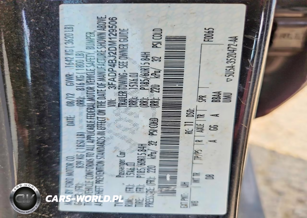 2013 Ford Fiesta Se VIN:3FADP4BJ2DM129506 - 12