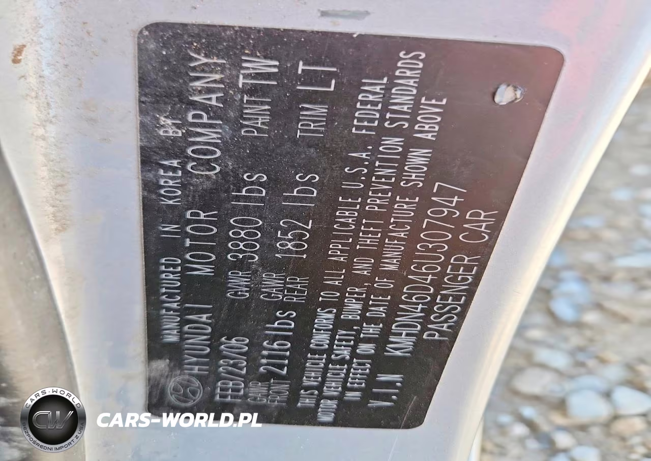 2006 Hyundai Elantra Gls VIN:KMHDN46D46U307947 - 12