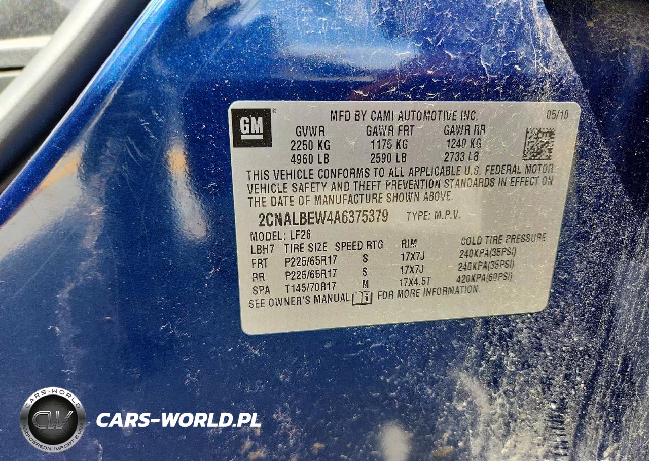 2010 Chevrolet Equinox Ls VIN:2CNALBEW4A6375379 - 13