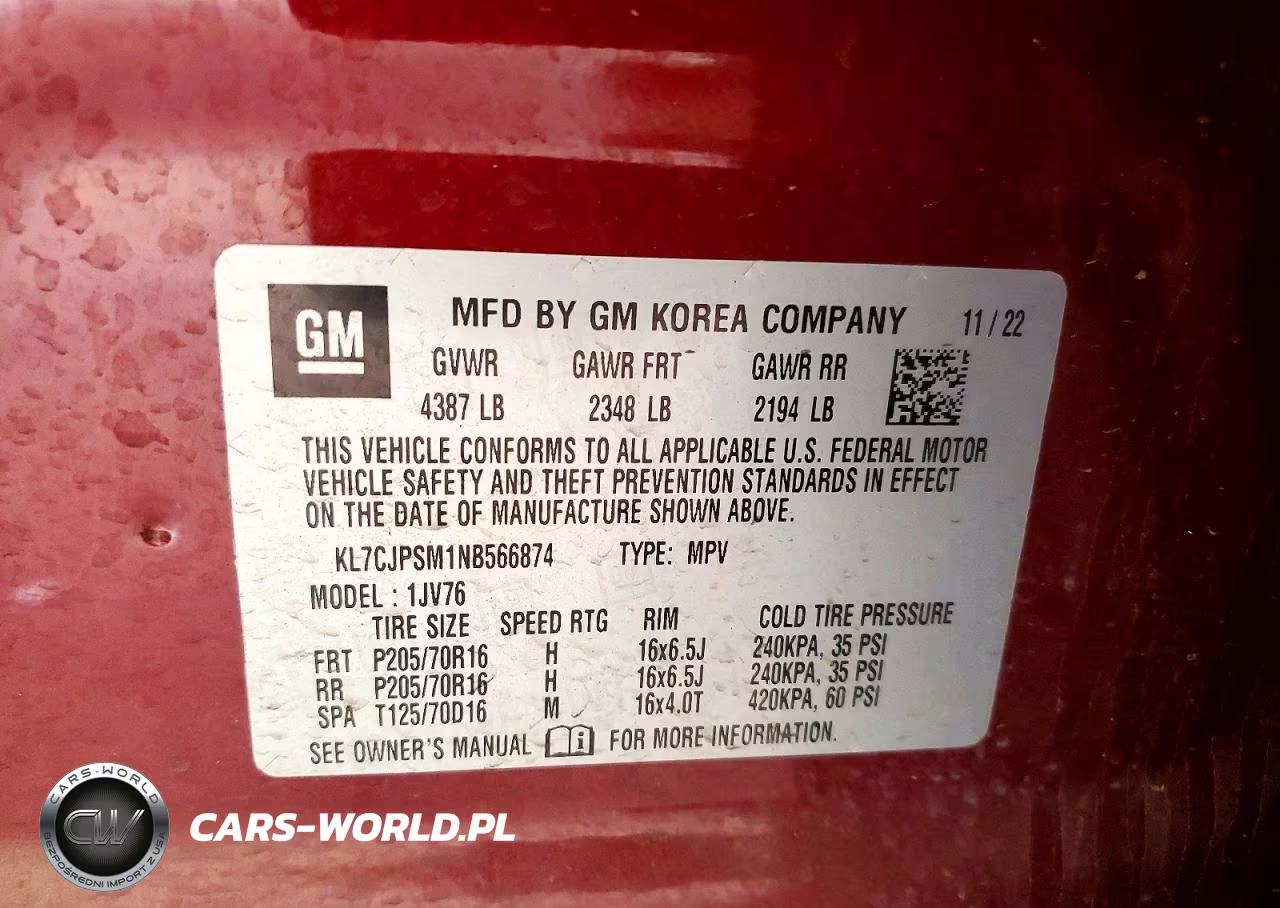 2022 Chevrolet Trax 1Lt VIN:KL7CJPSM1NB566874 - 13