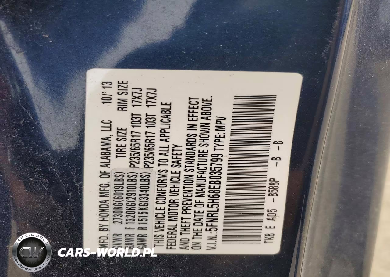 2014 Honda Odyssey Exl VIN:5FNRL5H68EB035799 - 12
