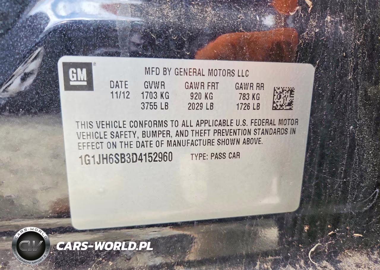 2013 Chevrolet Sonic Rs VIN:1G1JH6SB3D4152960 - 12