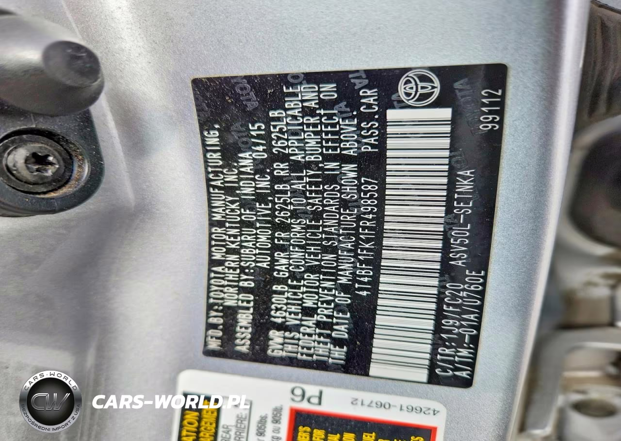 2015 Toyota Camry Le VIN:4T4BF1FK1FR498587 - 13
