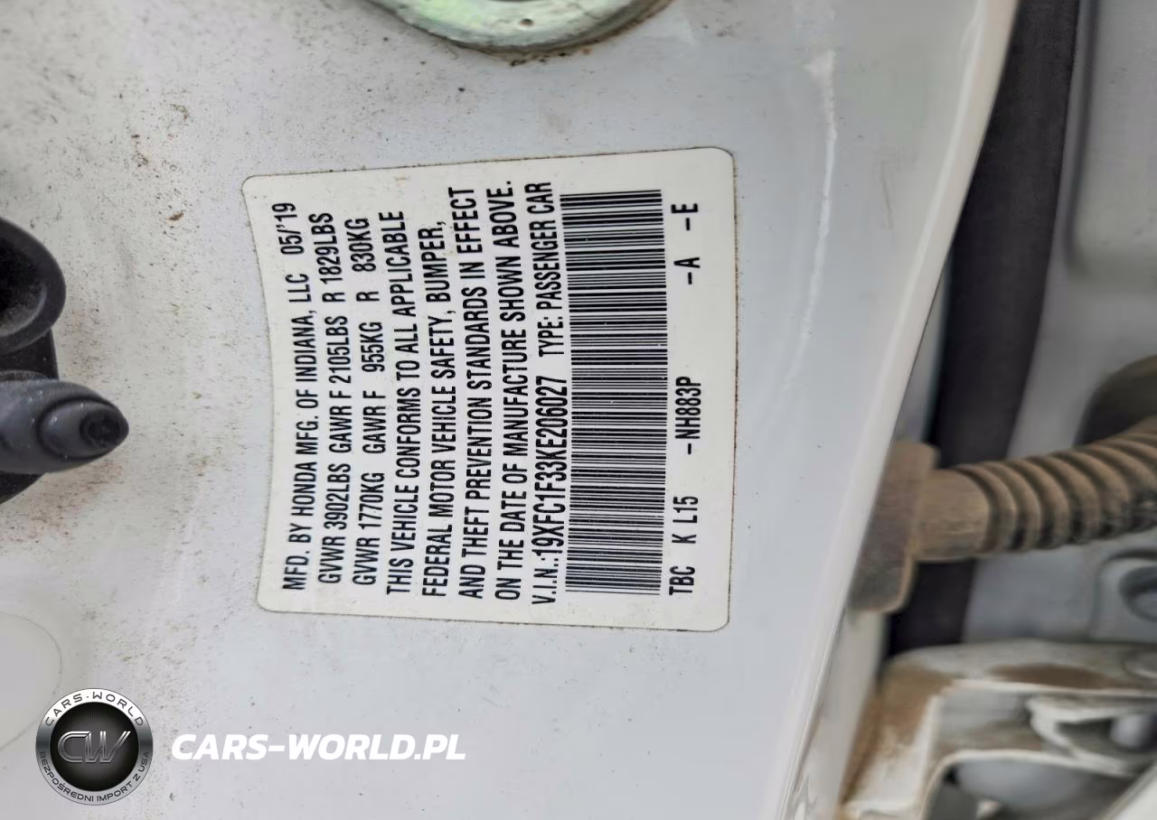 2019 Honda Civic Ex VIN:19XFC1F33KE206027 - 12