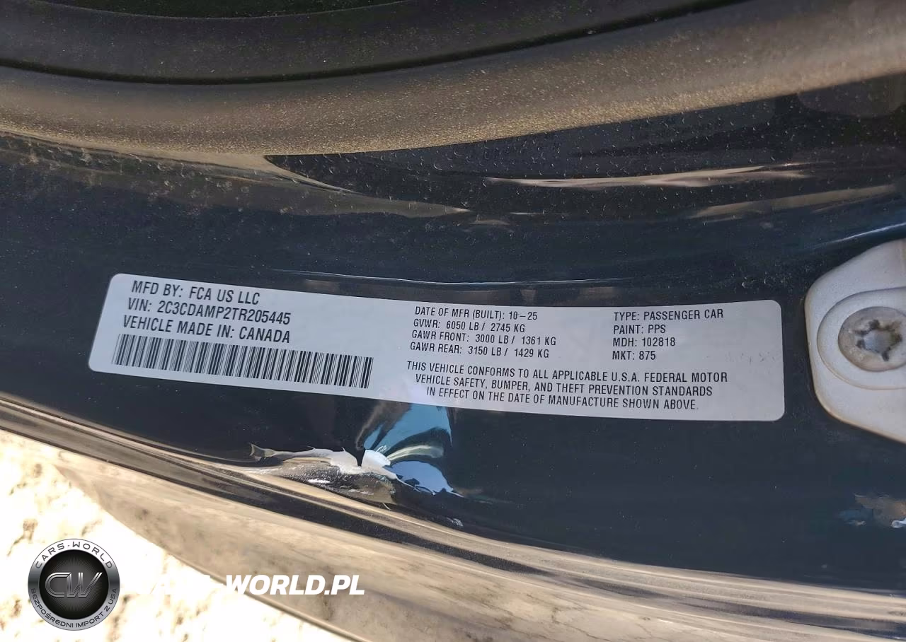 2026 Dodge Charger Scat Pack VIN:2C3CDAMP2TR205445 - 12