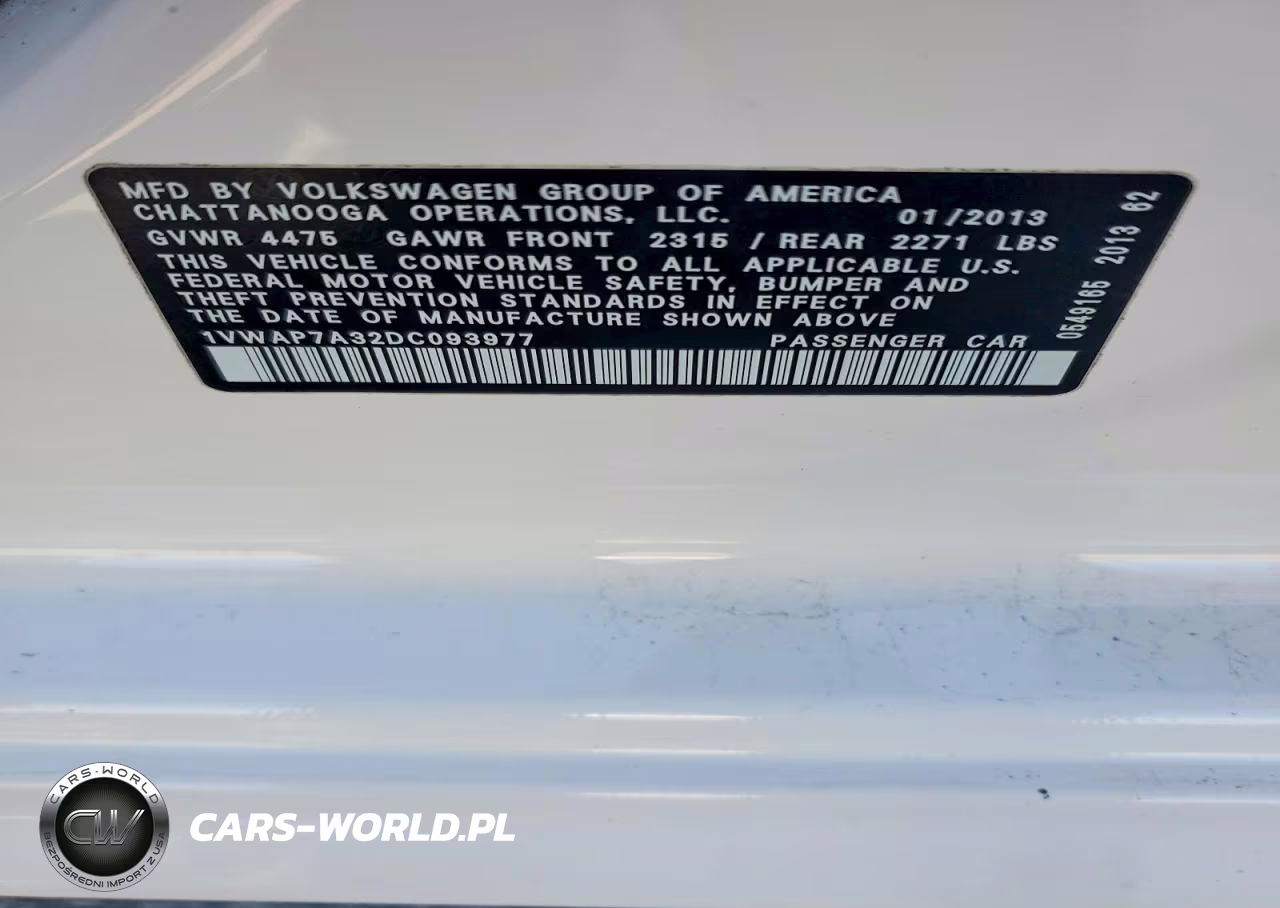 2013 Volkswagen Passat S VIN:1VWAP7A32DC093977 - 12