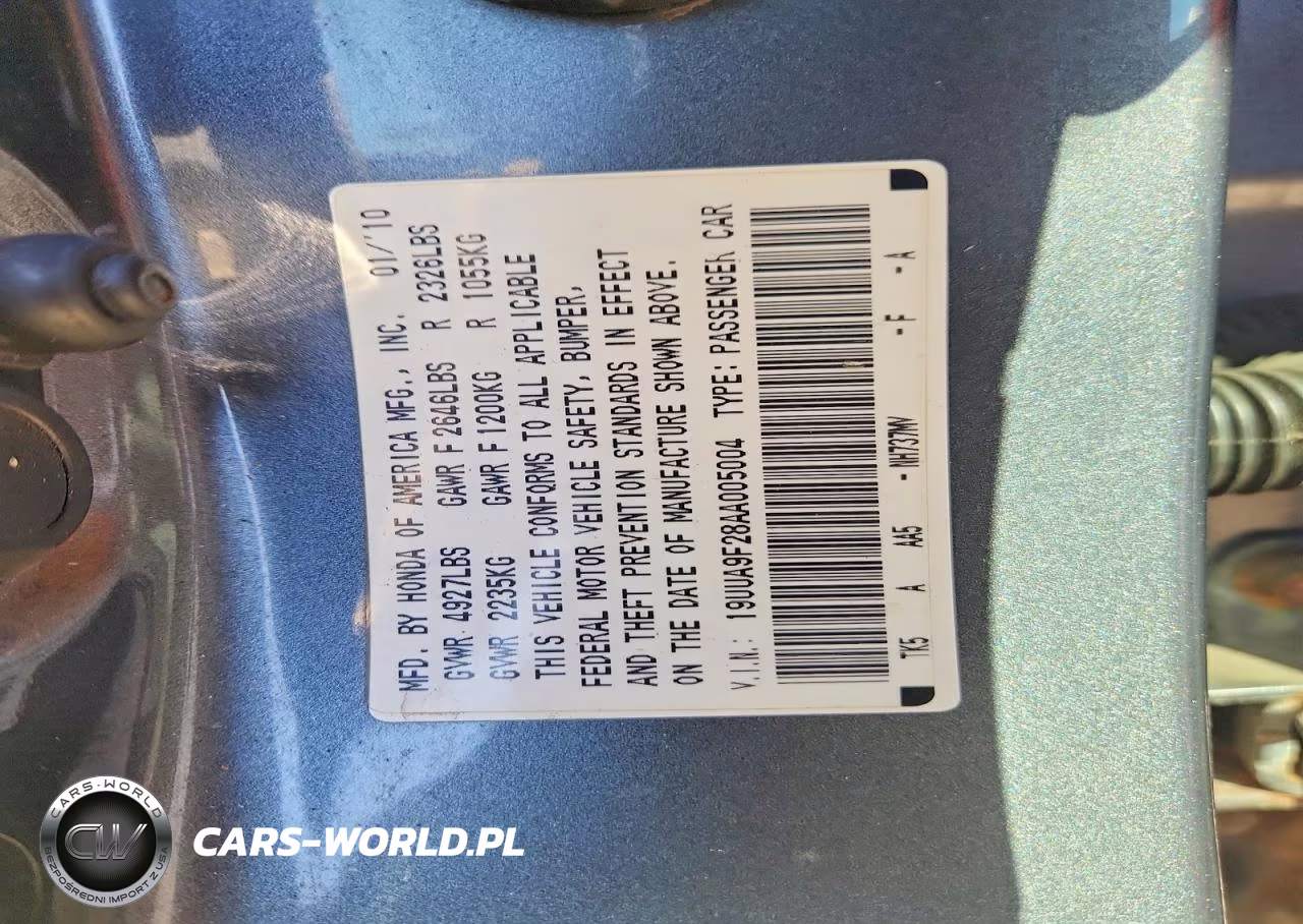 2010 Acura Tl VIN:19UUA9F28AA005004 - 12