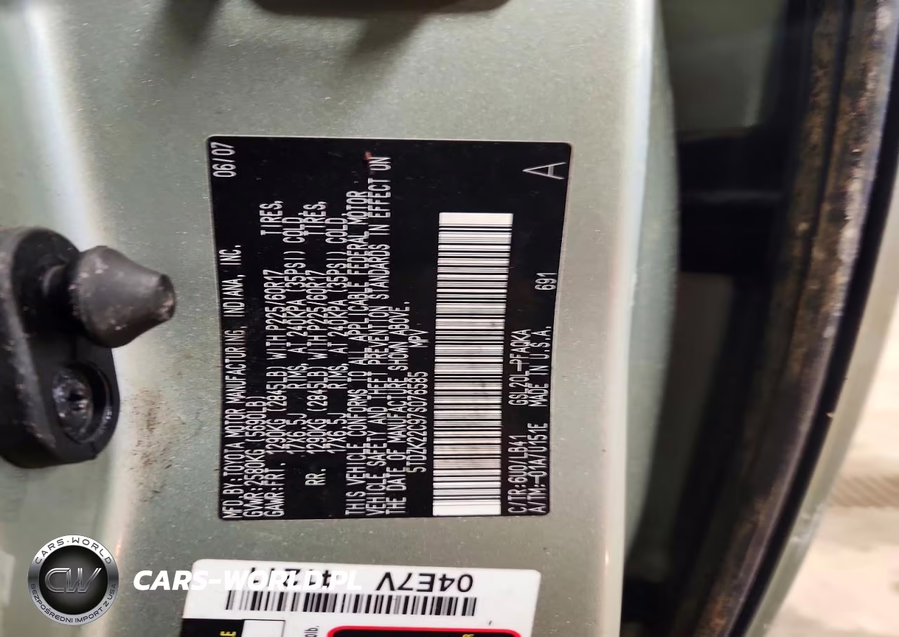 2007 Toyota Sienna Xle 7-Passenger VIN:5TDZK22C97S076585 - 13