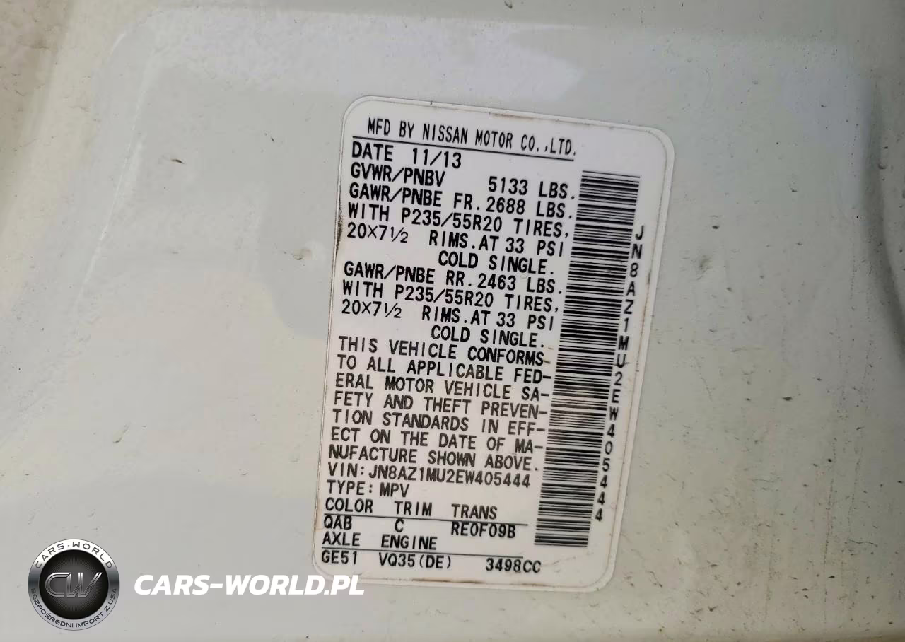 2014 Nissan Murano S VIN:JN8AZ1MU2EW405444 - 12