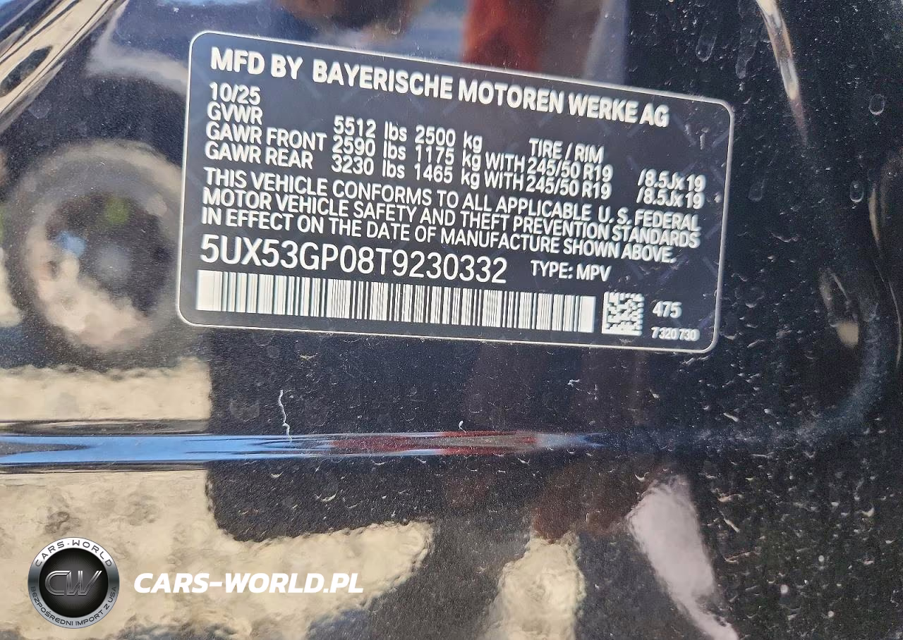 2026 BMW X3 30 xDrive VIN:5UX53GP08T9230332 - 12