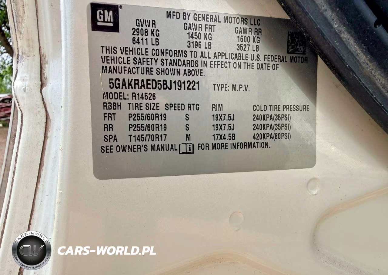 2011 Buick Enclave Cx VIN:5GAKRAED5BJ191221 - 10