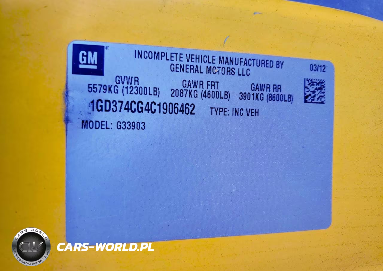 2012 GMC Savana Box Truck VIN:1GD374CG4C1906462 - 13