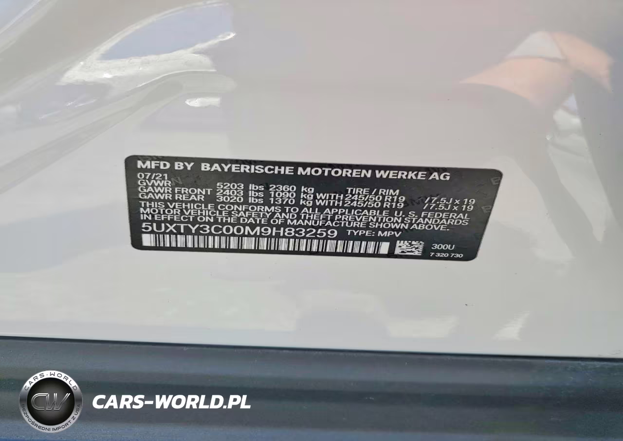 2021 BMW X3 Sdrive30I VIN:5UXTY3C00M9H83259 - 13