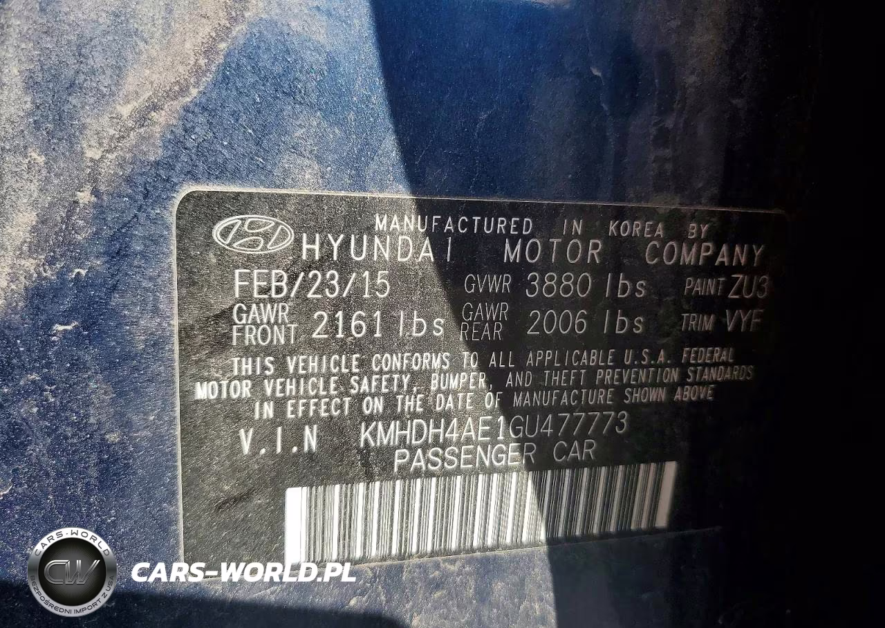 2016 Hyundai Elantra Se VIN:KMHDH4AE1GU477773 - 13