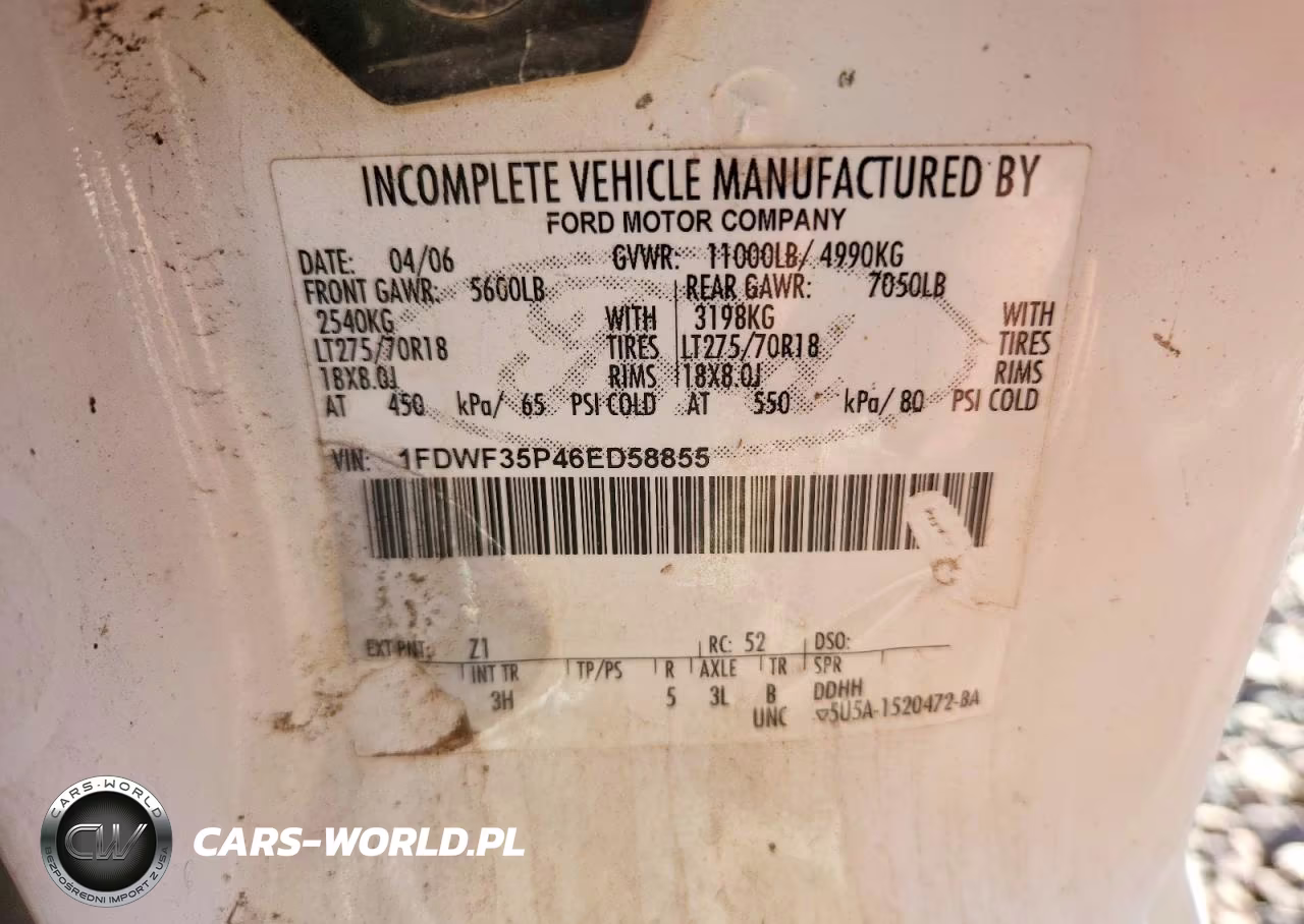 2006 Ford F350 Srw Super Duty VIN:1FDWF35P46ED58855 - 12