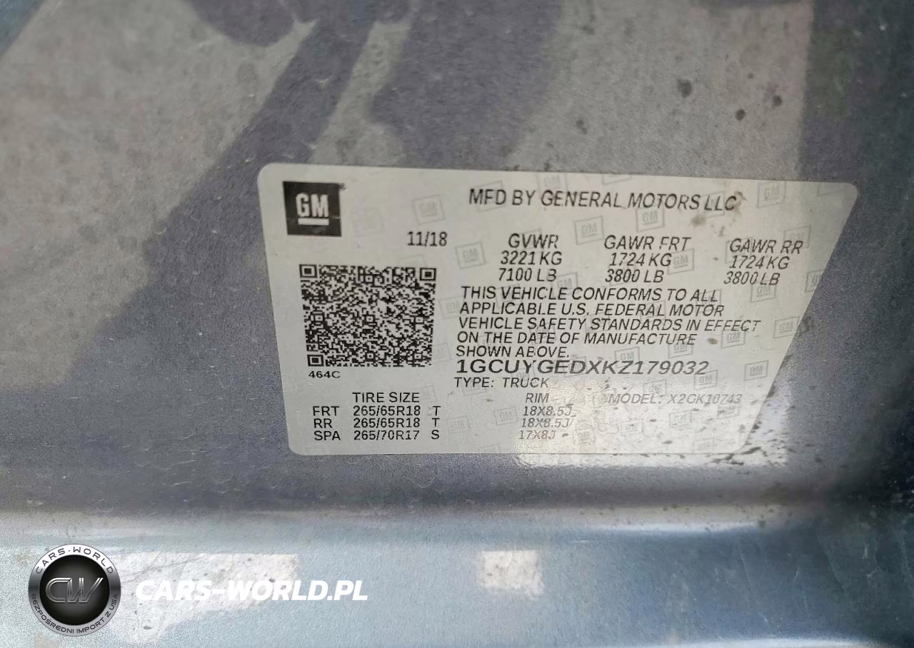 2019 Chevrolet Silverado K1500 Ltz VIN:1GCUYGEDXKZ179032 - 12