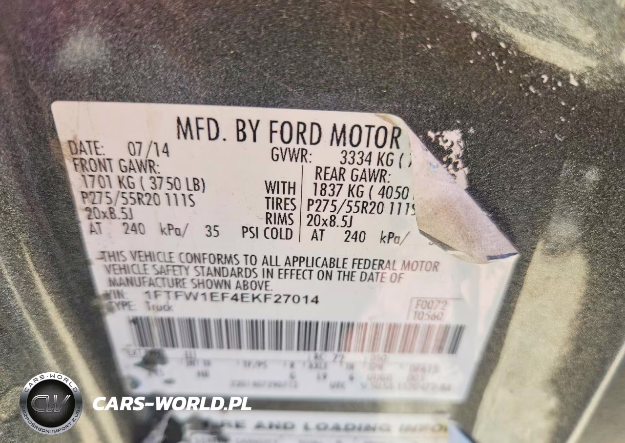 2014 Ford F150 Supercrew VIN:1FTFW1EF4EKF27014 - 12