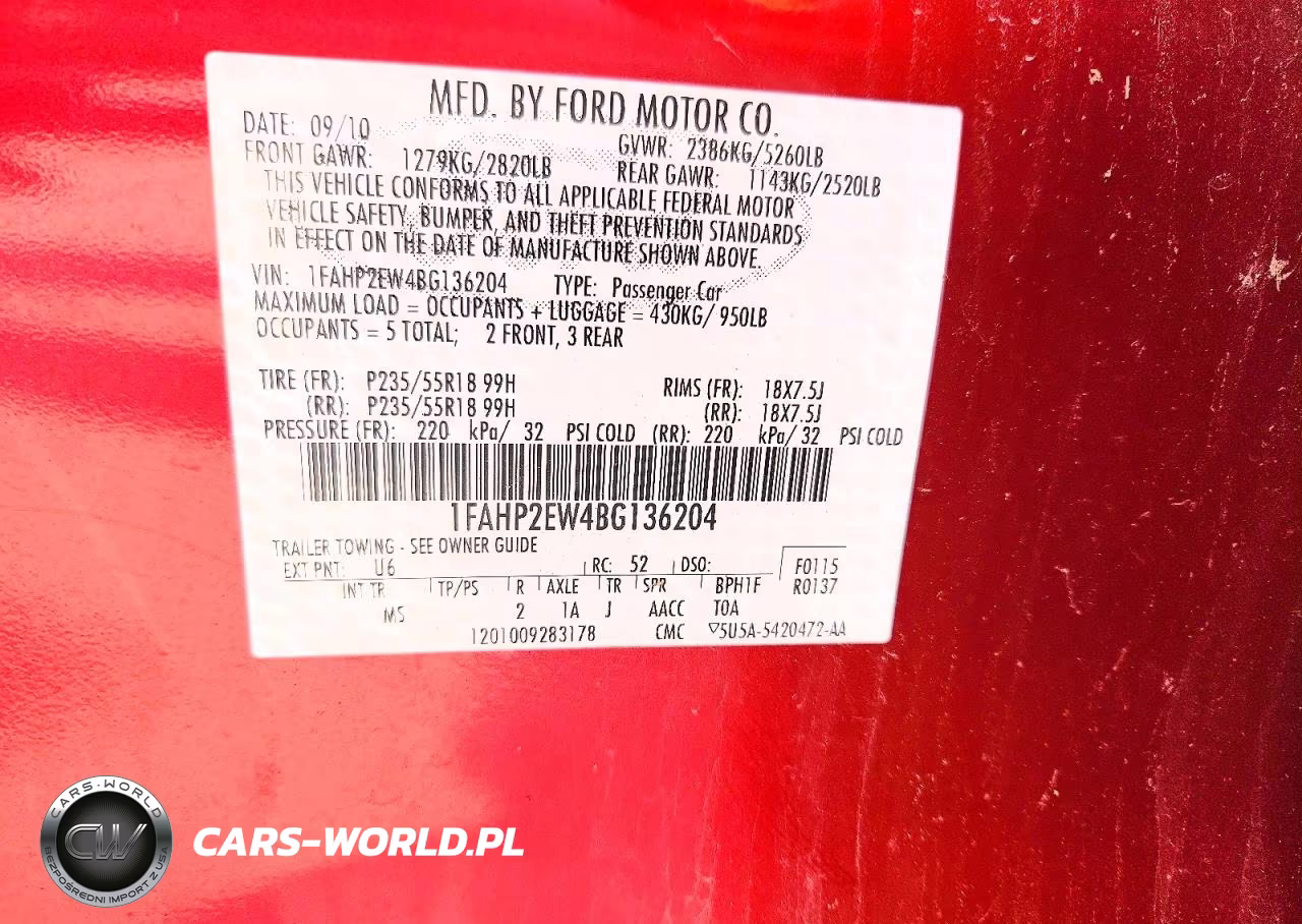 2011 Ford Taurus Sel VIN:1FAHP2EW4BG136204 - 12