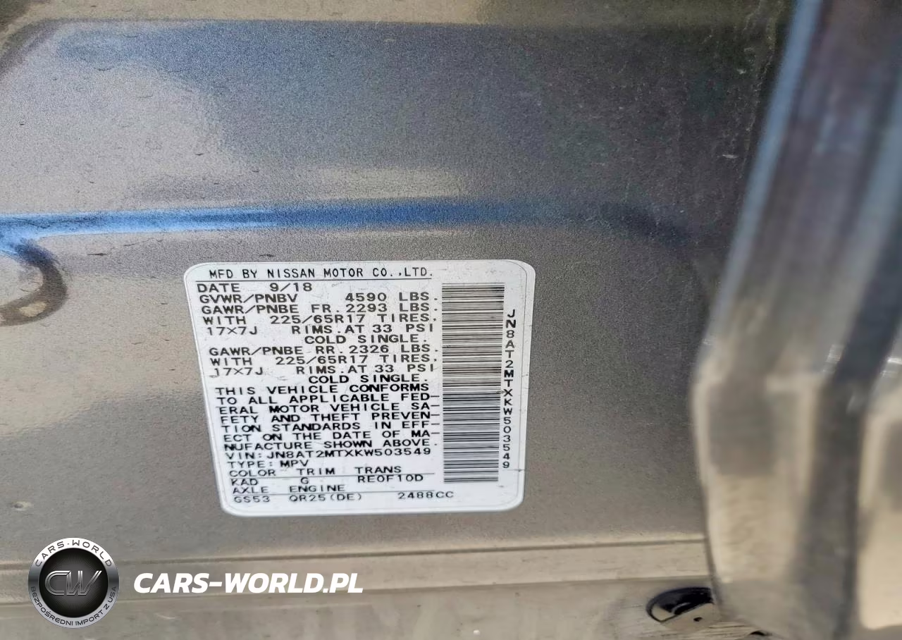 2019 Nissan Rogue S VIN:JN8AT2MTXKW503549 - 14