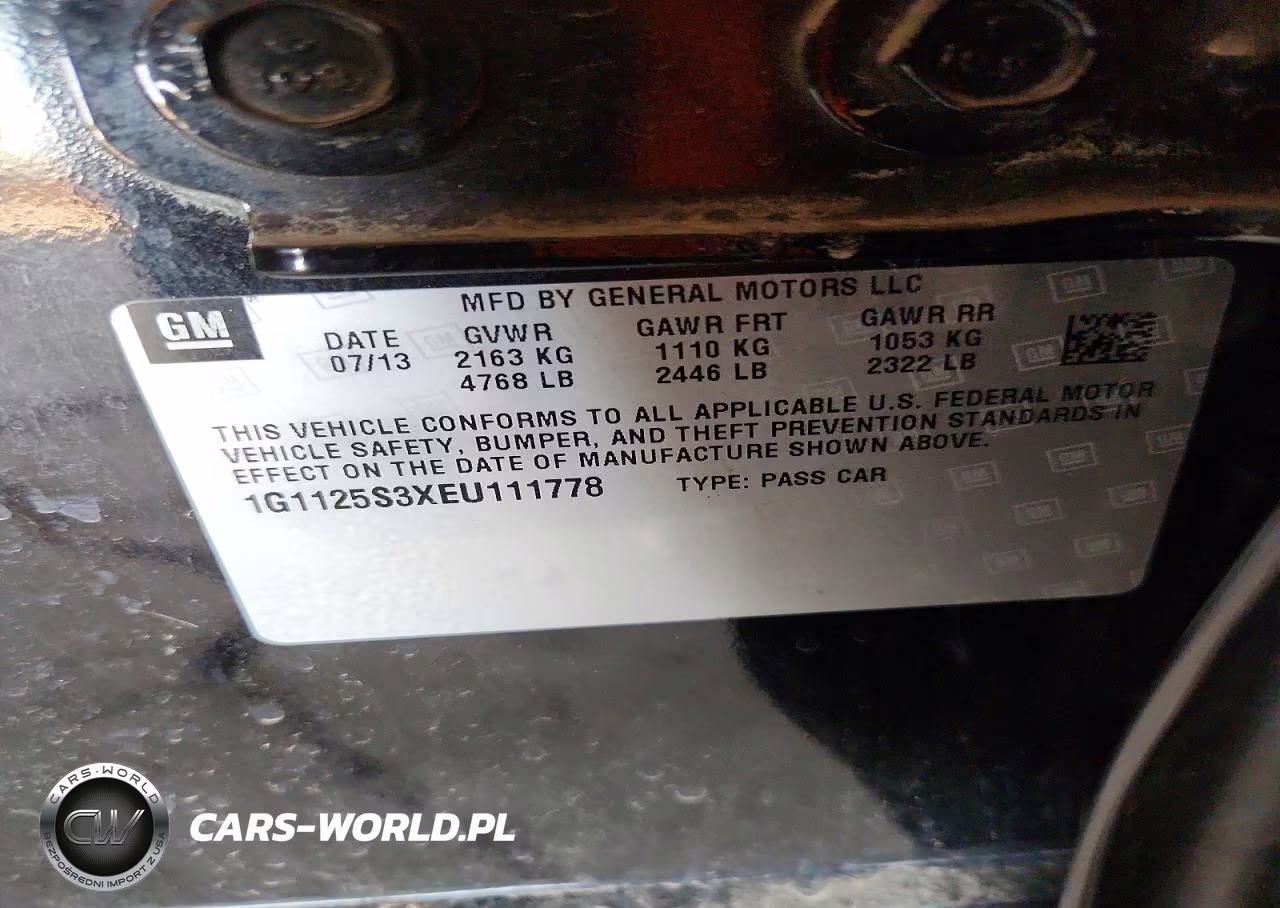 2014 Chevrolet Impala Lt VIN:1G1125S3XEU111778 - 12