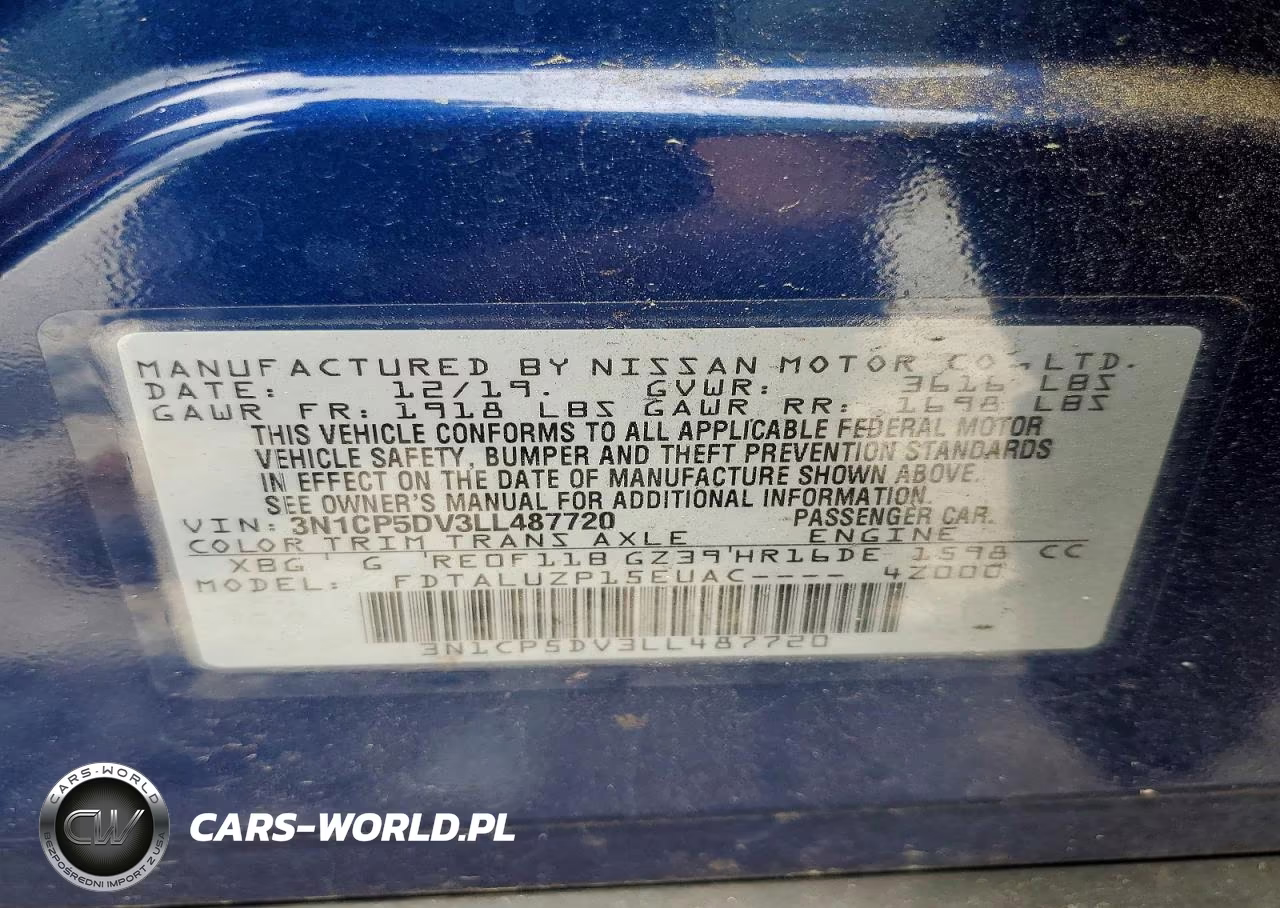 2020 Nissan Kicks Sr VIN:3N1CP5DV3LL487720 - 13