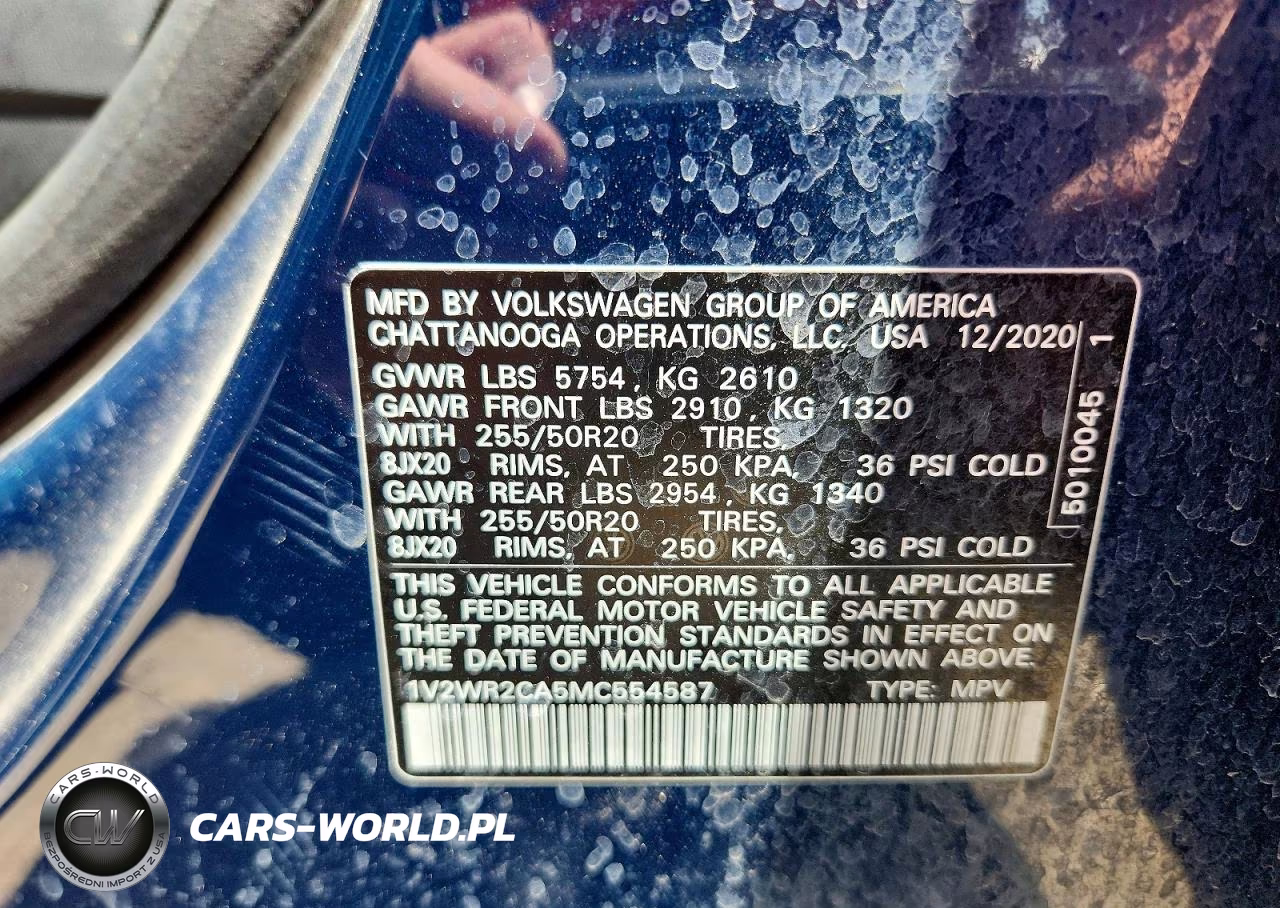 2021 Volkswagen Atlas Se VIN:1V2WR2CA5MC554587 - 12