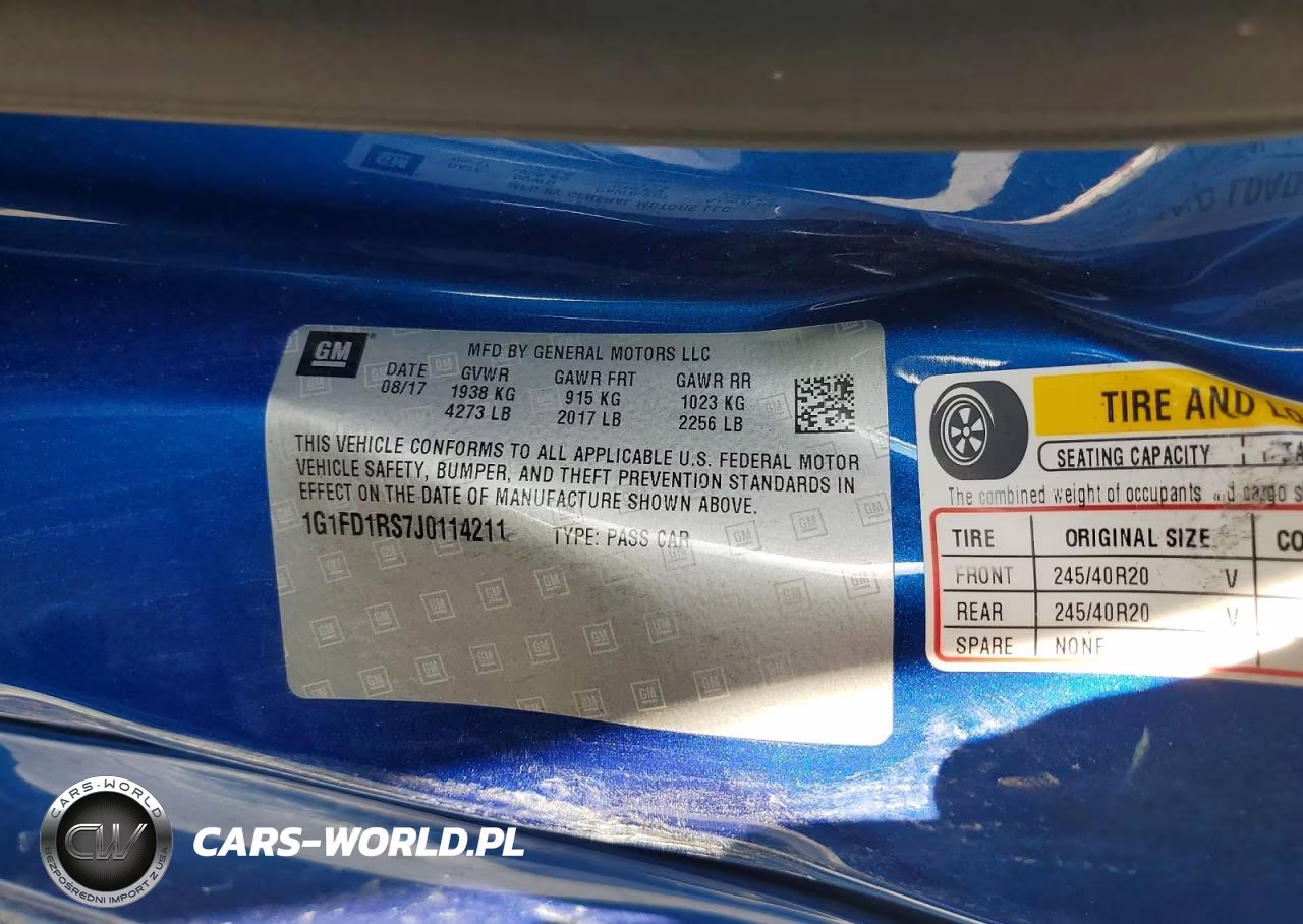 2018 Chevrolet Camaro Lt VIN:1G1FD1RS7J0114211 - 12