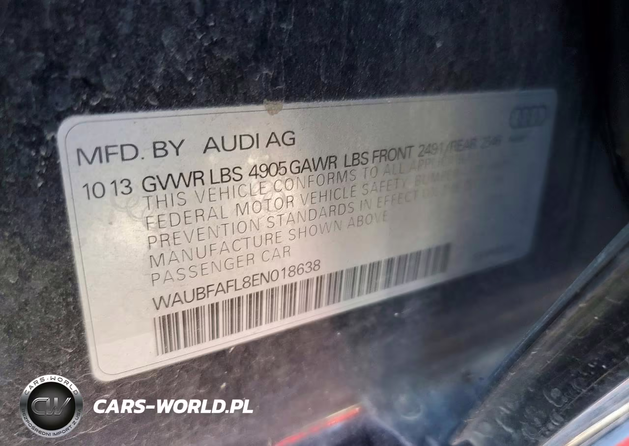 2014 Audi A4 VIN:WAUBFAFL8EN018638 - 12