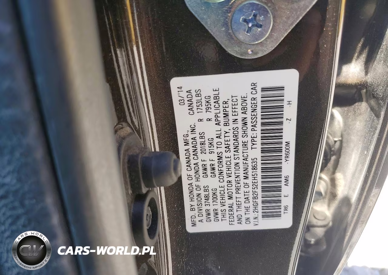 2014 Honda Civic Lx VIN:2HGFB2F52EH518635 - 12