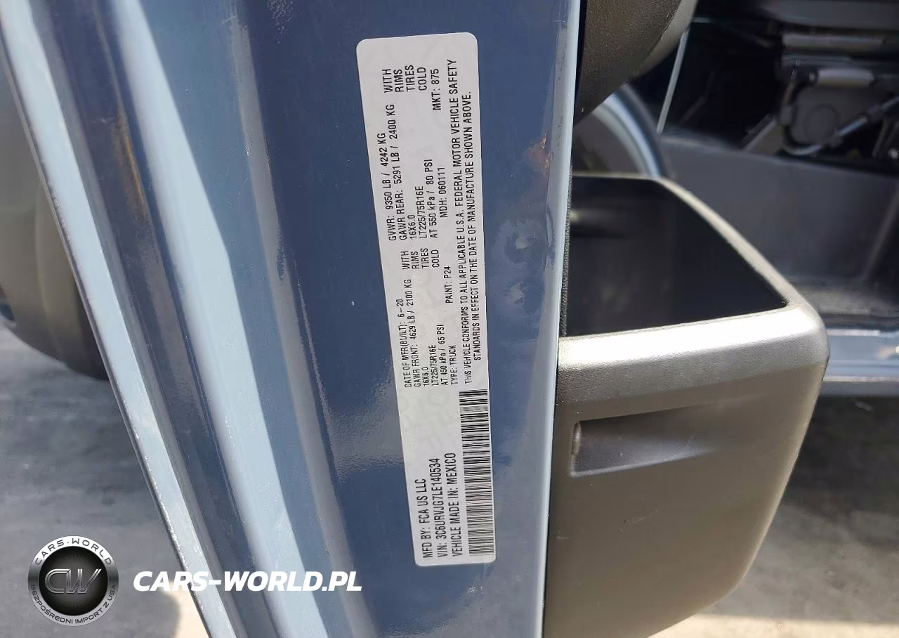 2020 Ram Promaster 3500 3500 High VIN:3C6URVJG7LE140534 - 13
