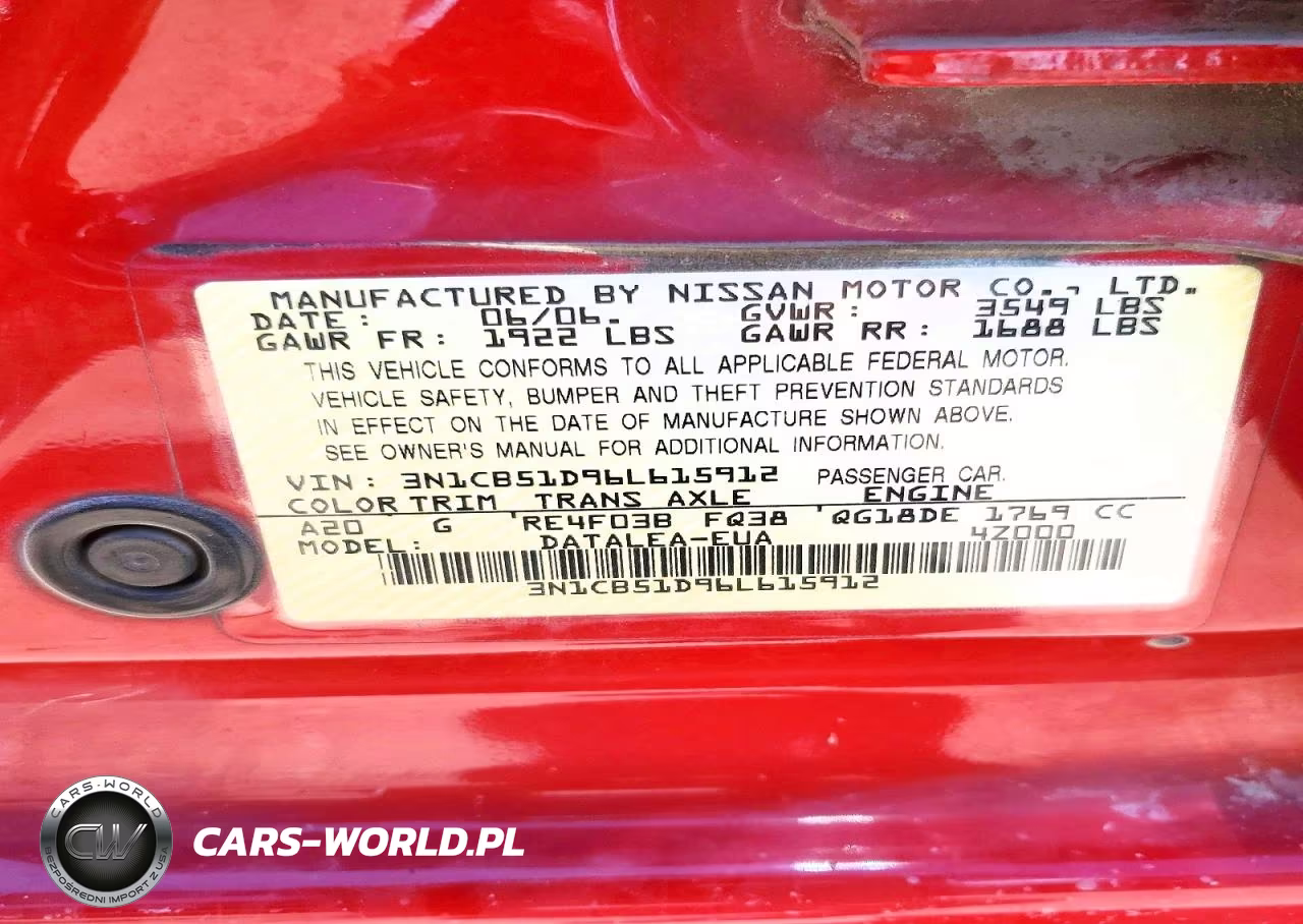 2006 Nissan Sentra 1.8 VIN:3N1CB51D96L615912 - 14