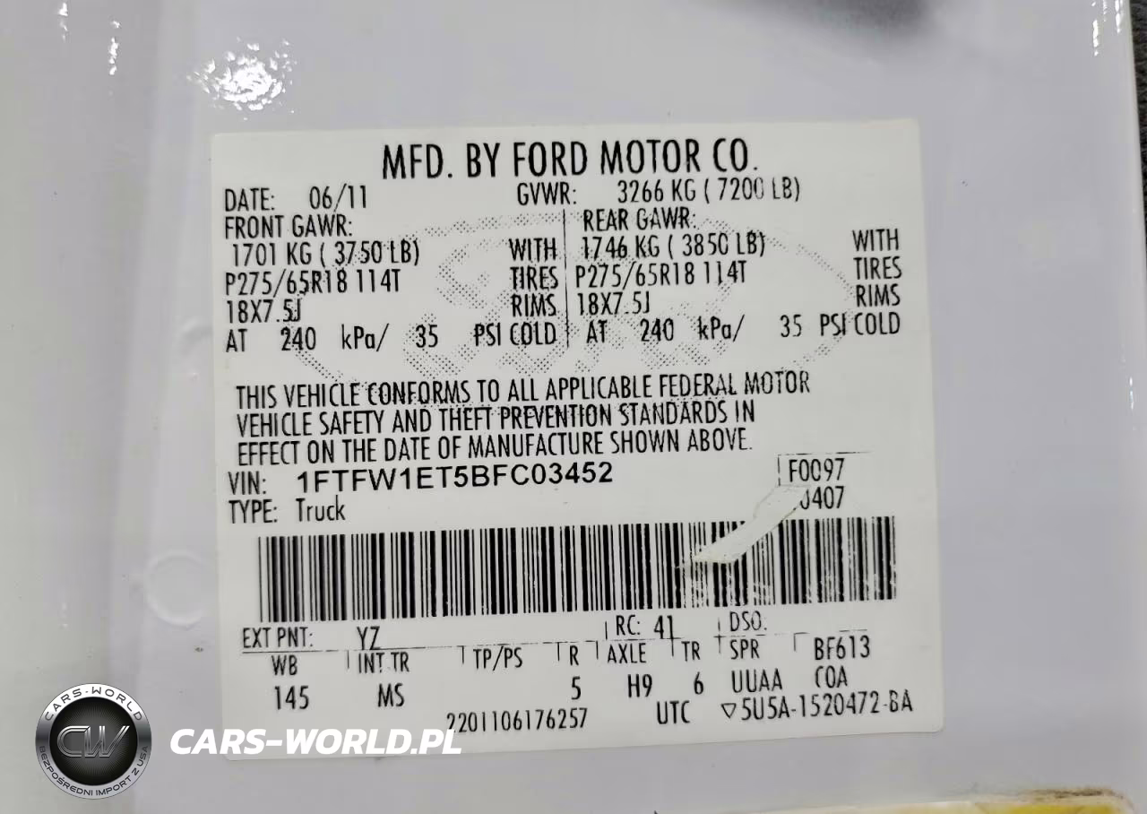 2011 Ford F150 Supercrew VIN:1FTFW1ET5BFC03452 - 12