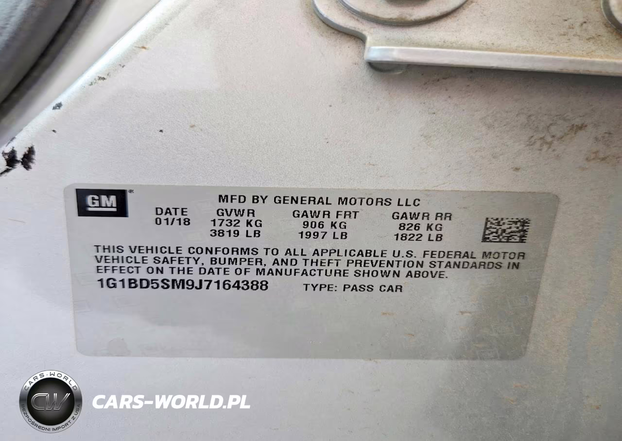 2018 Chevrolet Cruze Lt VIN:1G1BD5SM9J7164388 - 12