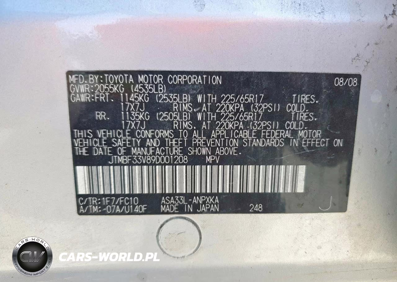 2009 Toyota Rav4 Base VIN:JTMBF33V89D001208 - 14