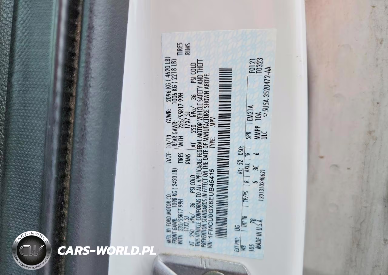 2014 Ford Escape Se VIN:1FMCU0GX6EUB45415 - 13