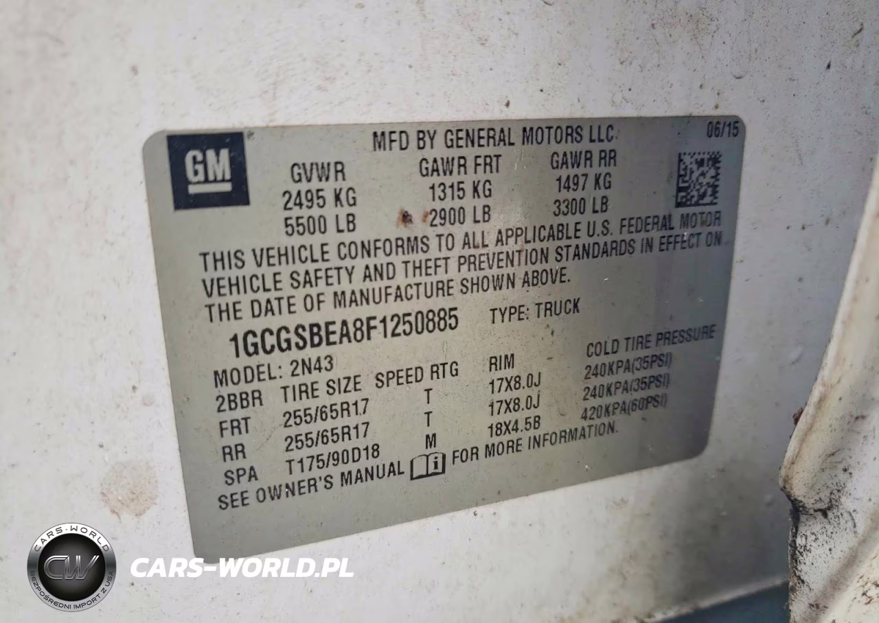 2015 Chev Colorado VIN:1GCGSBEA8F1250885 - 12