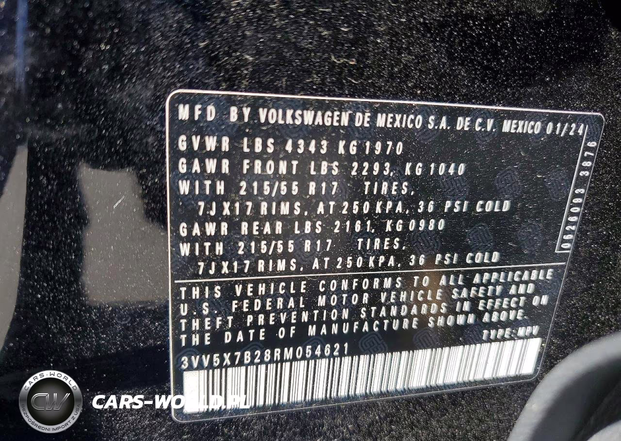 2024 Volkswagen Taos S VIN:3VV5X7B28RM054621 - 13