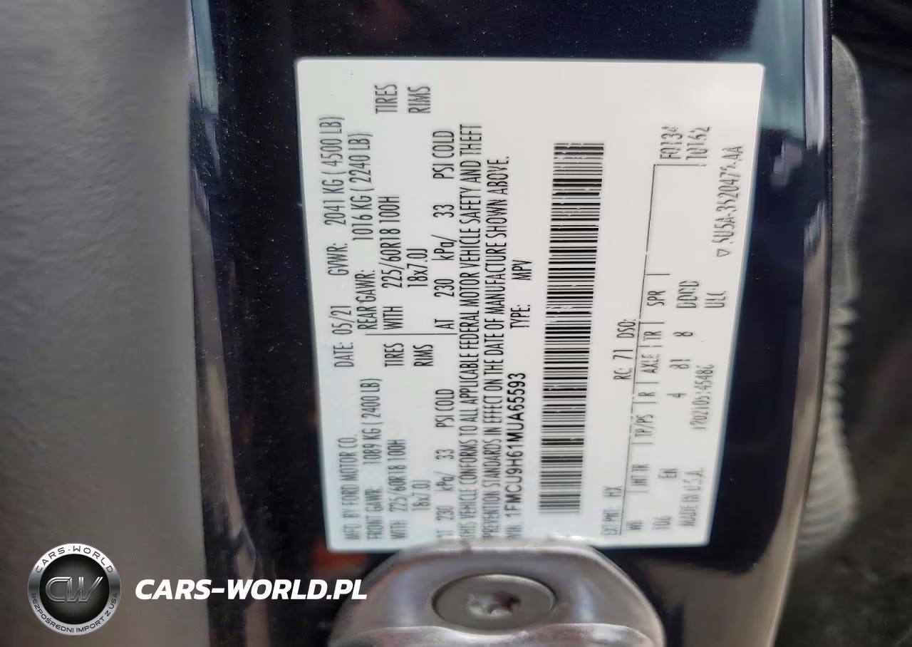 2021 Ford Escape Sel VIN:1FMCU9H61MUA65593 - 13