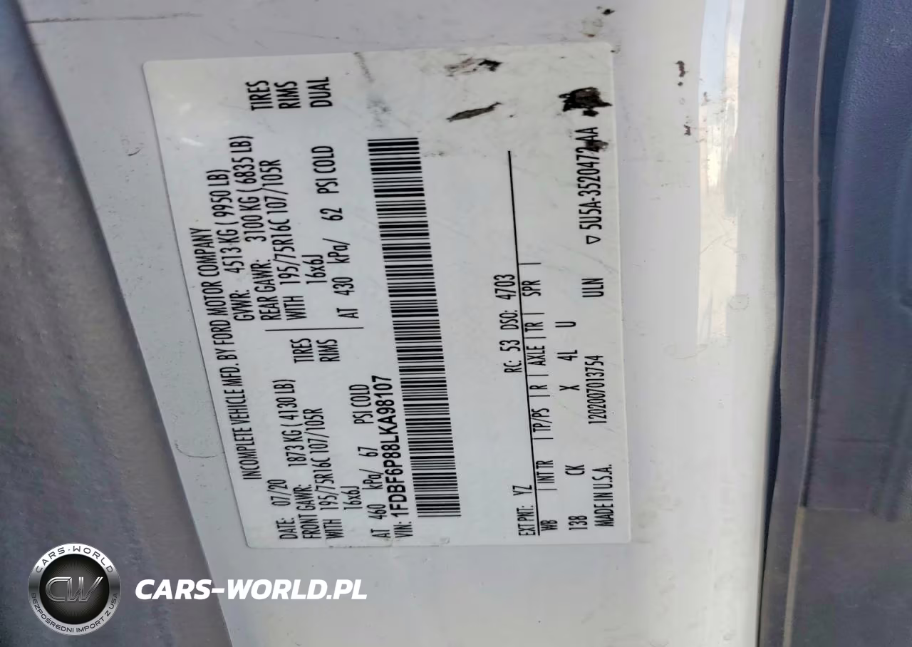2020 Ford Transit T-350 Hd VIN:1FDBF6P88LKA98107 - 12