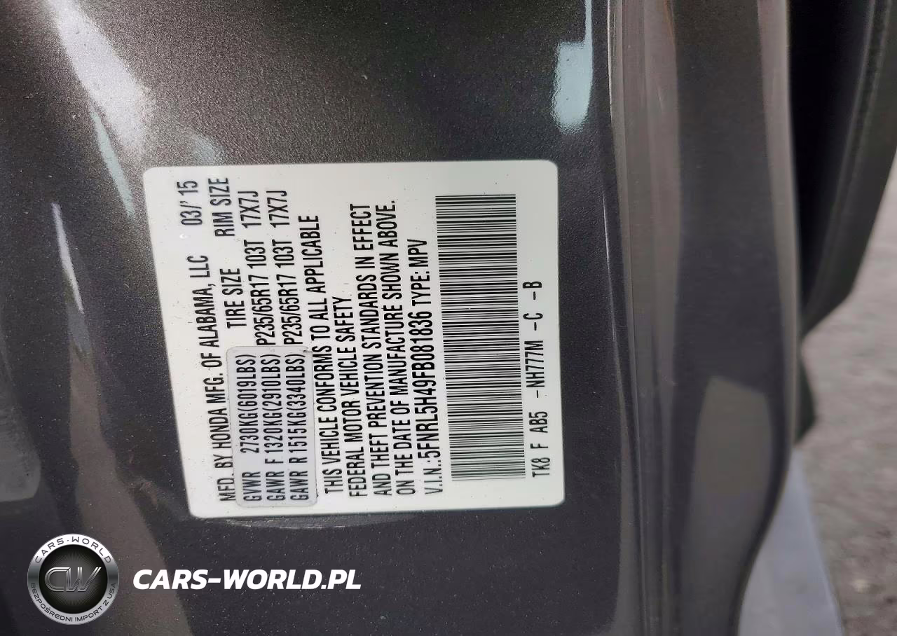 2015 Honda Odyssey Ex VIN:5FNRL5H49FB081836 - 12