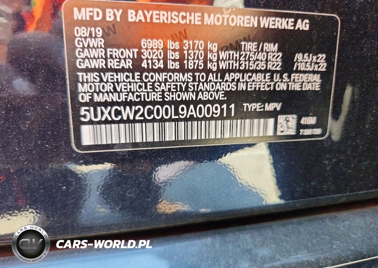 2020 BMW X7 xDrive40I VIN:5UXCW2C00L9A00911 - 13
