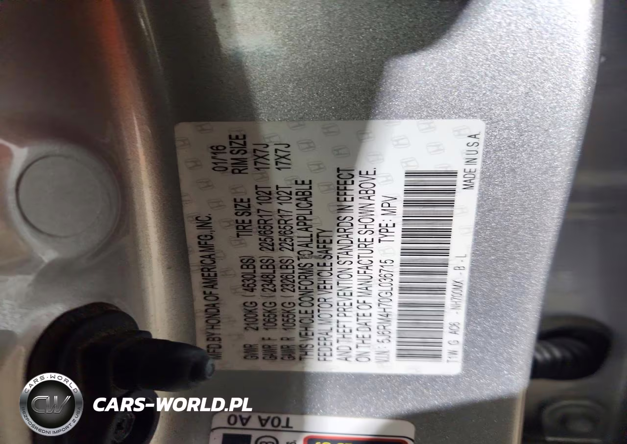 2016 Honda Cr-V Exl VIN:5J6RM4H70GL036715 - 13