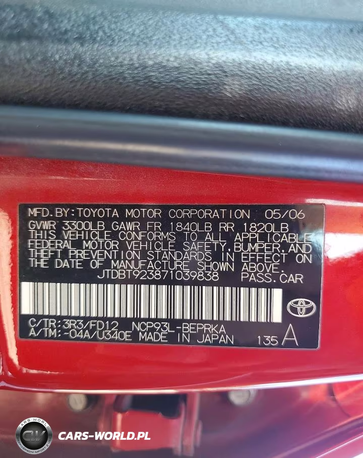 2007 Toyt Yaris VIN:JTDBT923871039838 - 12
