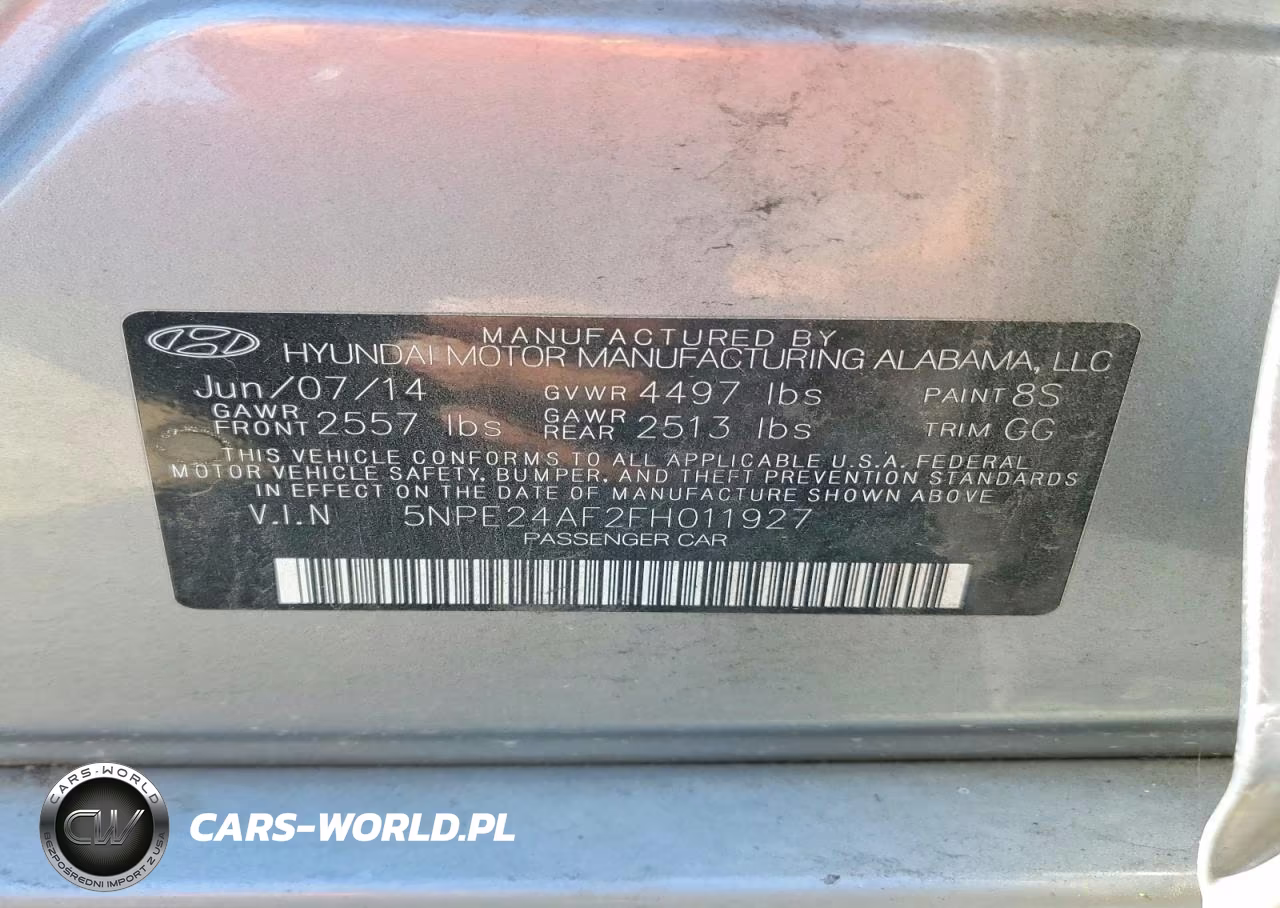 2015 Hyundai Sonata Se VIN:5NPE24AF2FH011927 - 12